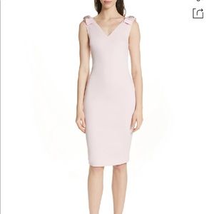 Ted Baker Pink Embellished Bow Sheath Dress